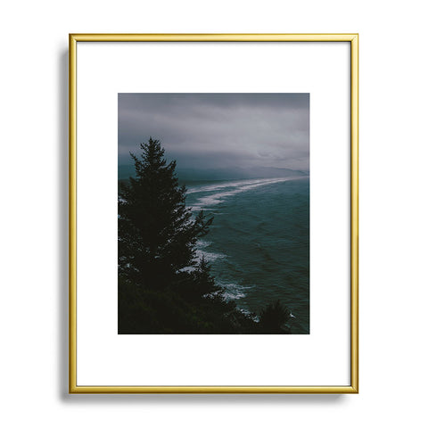 Hannah Kemp Dark Moody Coast Metal Framed Art Print