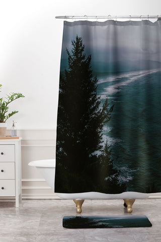 Hannah Kemp Dark Moody Coast Shower Curtain And Mat