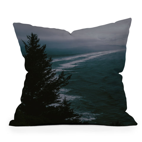Hannah Kemp Dark Moody Coast Throw Pillow