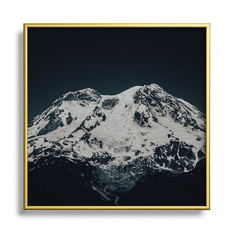 Hannah Kemp Dark Rainier Square Metal Framed Art Print