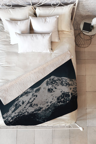 Hannah Kemp Dark Rainier Fleece Throw Blanket