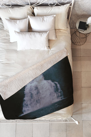 Hannah Kemp Dark Waterfall Fleece Throw Blanket