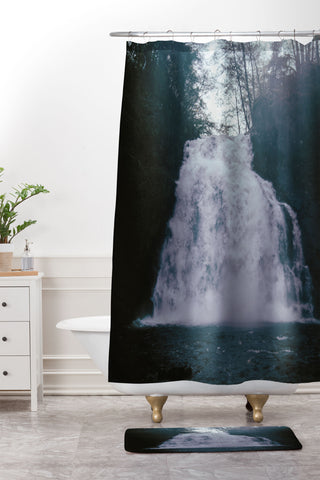 Hannah Kemp Dark Waterfall Shower Curtain And Mat