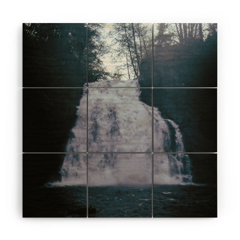 Hannah Kemp Dark Waterfall Wood Wall Mural
