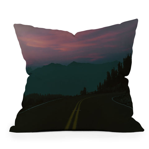 Hannah Kemp Dreamy Mountain Drive Outdoor Throw Pillow