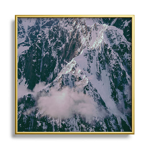 Hannah Kemp Dreamy Mountains Square Metal Framed Art Print