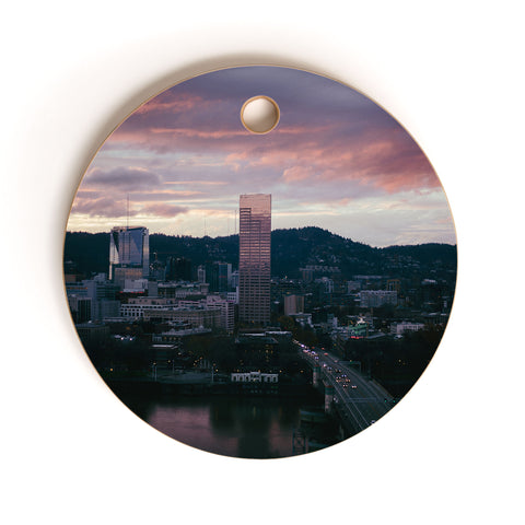 Hannah Kemp Evenings in Portland Cutting Board Round