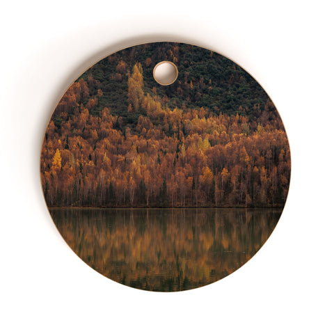 Hannah Kemp Fall Lake Cutting Board Round