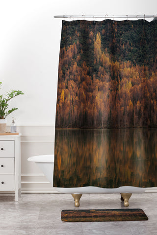 Hannah Kemp Fall Lake Shower Curtain And Mat