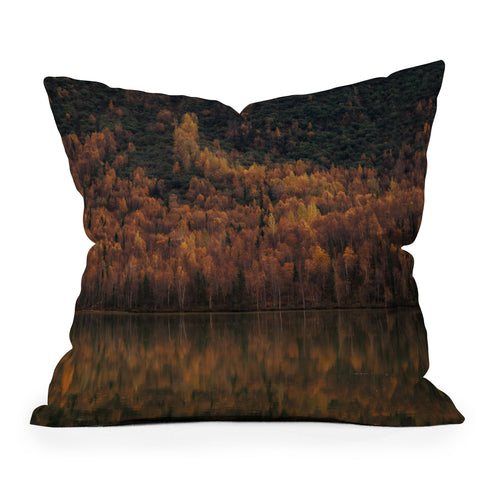Hannah Kemp Fall Lake Outdoor Throw Pillow