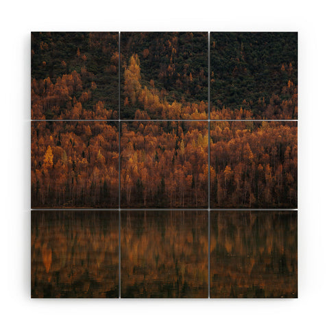 Hannah Kemp Fall Lake Wood Wall Mural