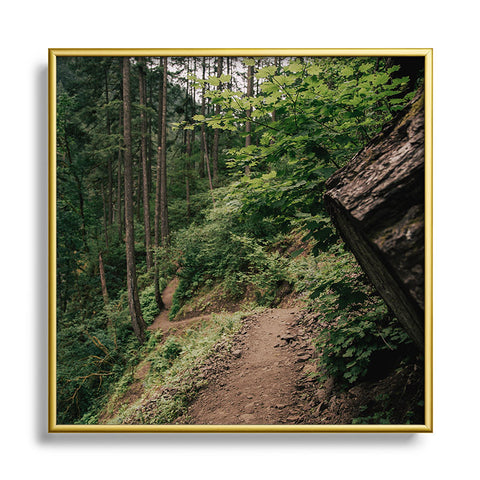 Hannah Kemp Find me through the Woods Square Metal Framed Art Print