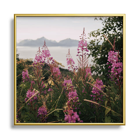 Hannah Kemp Fireweed Season Square Metal Framed Art Print