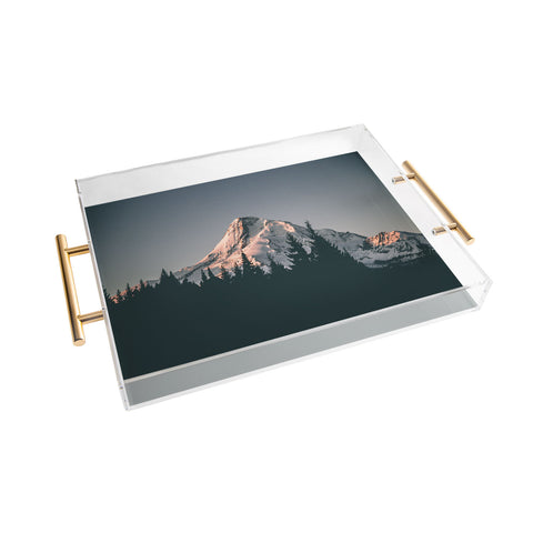 Hannah Kemp First Light on Mount Hood Acrylic Tray