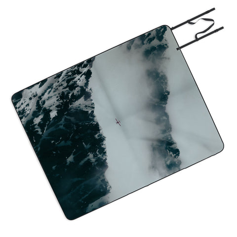 Hannah Kemp Flying Above Mountains Picnic Blanket