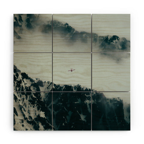 Hannah Kemp Flying Above Mountains Wood Wall Mural