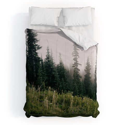 Hannah Kemp Foggy Green Forest Comforter