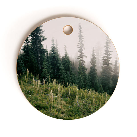 Hannah Kemp Foggy Green Forest Cutting Board Round