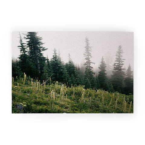 Hannah Kemp Foggy Green Forest Welcome Mat