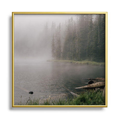 Hannah Kemp Foggy Lake Square Metal Framed Art Print
