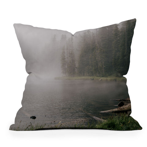 Hannah Kemp Foggy Lake Outdoor Throw Pillow