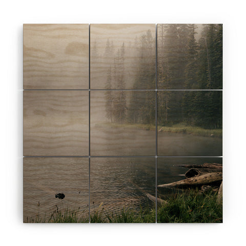 Hannah Kemp Foggy Lake Wood Wall Mural