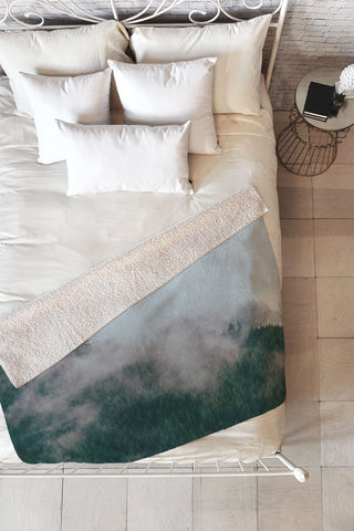 Hannah Kemp Foggy Woods Fleece Throw Blanket