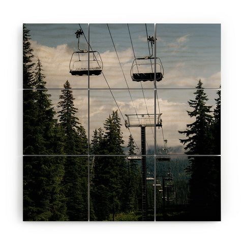 Hannah Kemp Forest Chairlift Wood Wall Mural