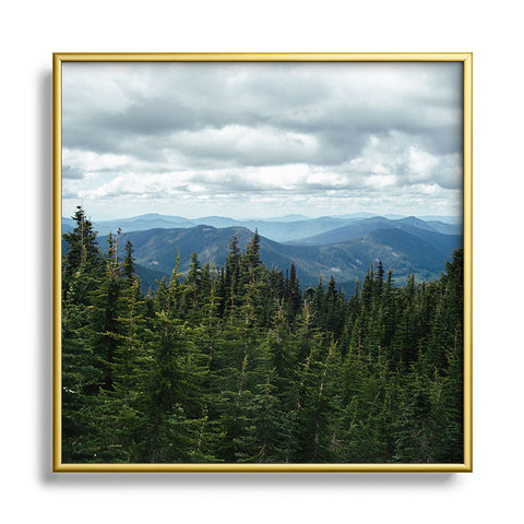Hannah Kemp Forest Landscape Square Metal Framed Art Print