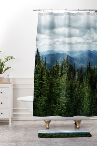 Hannah Kemp Forest Landscape Shower Curtain And Mat