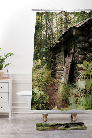 Hannah Kemp Forest Log Cabin Shower Curtain And Mat