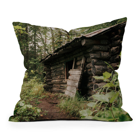 Hannah Kemp Forest Log Cabin Throw Pillow