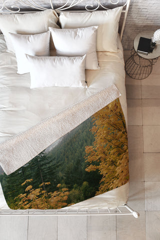 Hannah Kemp Forest Nature Landscape Fleece Throw Blanket