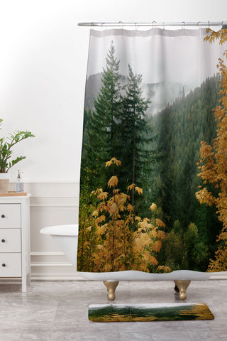 Hannah Kemp Forest Nature Landscape Shower Curtain And Mat
