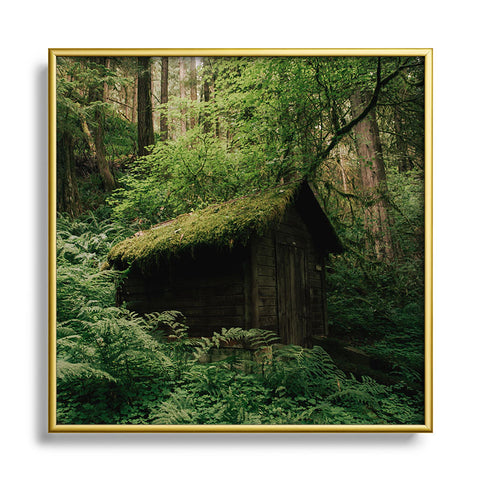 Hannah Kemp Forest Shack Square Metal Framed Art Print