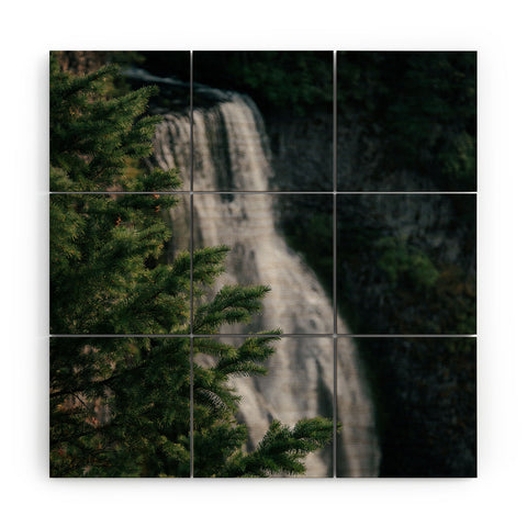 Hannah Kemp Forest Waterfall Wood Wall Mural