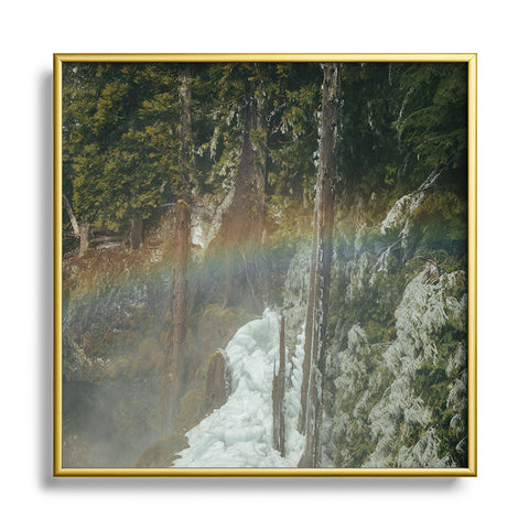 Hannah Kemp Frozen Rainbow Square Metal Framed Art Print