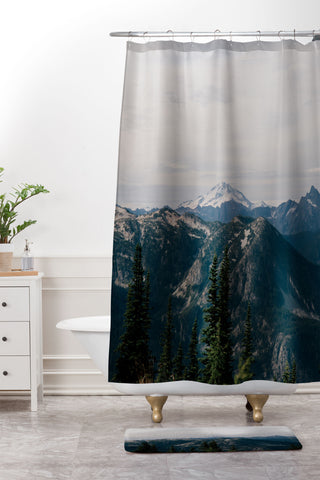 Hannah Kemp Glacier Peak Shower Curtain And Mat