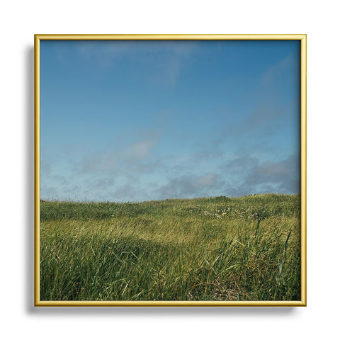 Hannah Kemp Grassy Field Square Metal Framed Art Print