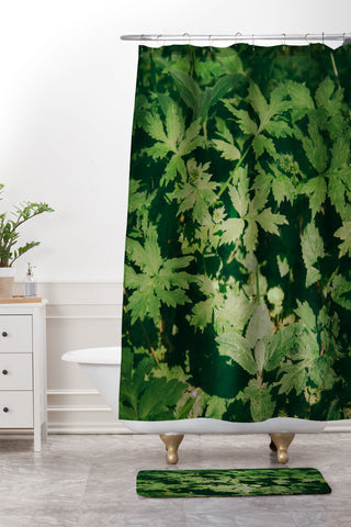 Hannah Kemp Green Details Shower Curtain And Mat