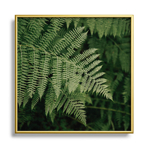 Hannah Kemp Green Embrace Square Metal Framed Art Print