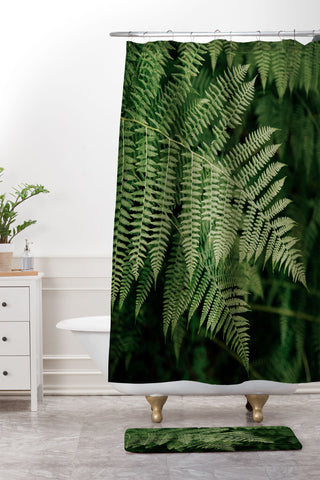 Hannah Kemp Green Embrace Shower Curtain And Mat