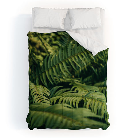 Hannah Kemp Green Ferns Photo Comforter