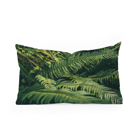 Hannah Kemp Green Ferns Photo Oblong Throw Pillow