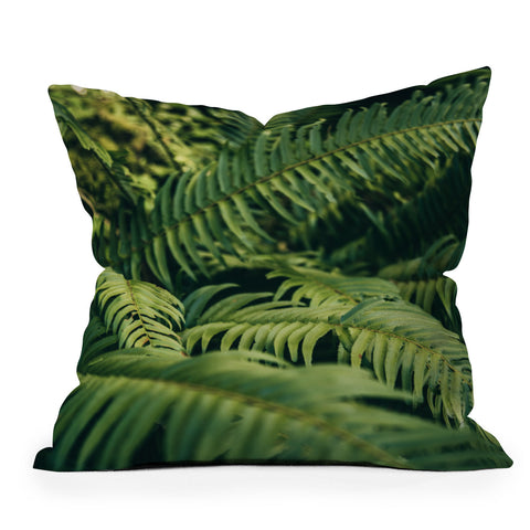 Hannah Kemp Green Ferns Photo Throw Pillow