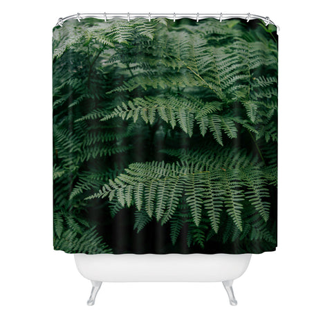 Hannah Kemp Green Ferns Shower Curtain