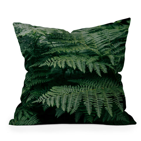 Hannah Kemp Green Ferns Throw Pillow