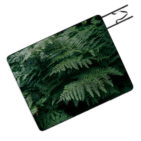 Hannah Kemp Green Ferns Picnic Blanket