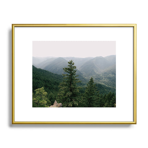 Hannah Kemp Green Forest Landscape Metal Framed Art Print