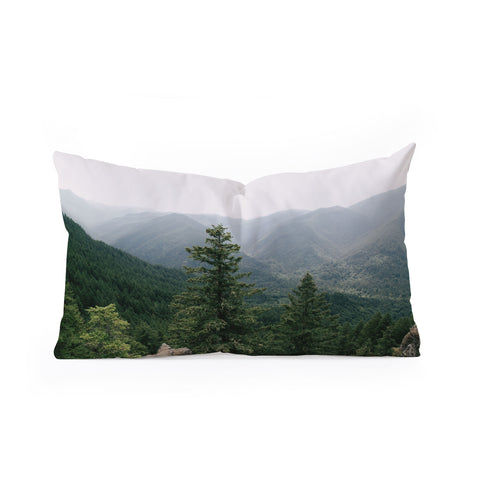 Hannah Kemp Green Forest Landscape Oblong Throw Pillow